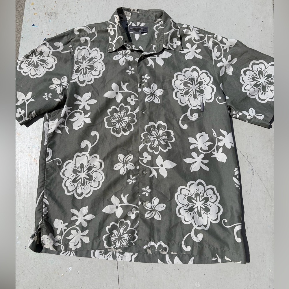 Men's Vintage Billabong Shirt Green Button-Down XL Beach Surf Tropical TIKI